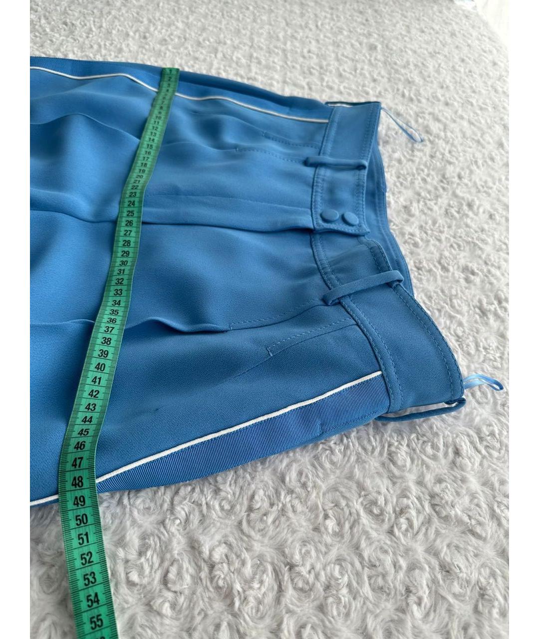 NO. 21 Голубые вискозные брюки широкие, фото 4