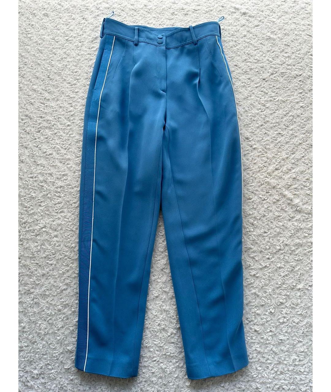 NO. 21 Голубые вискозные брюки широкие, фото 9
