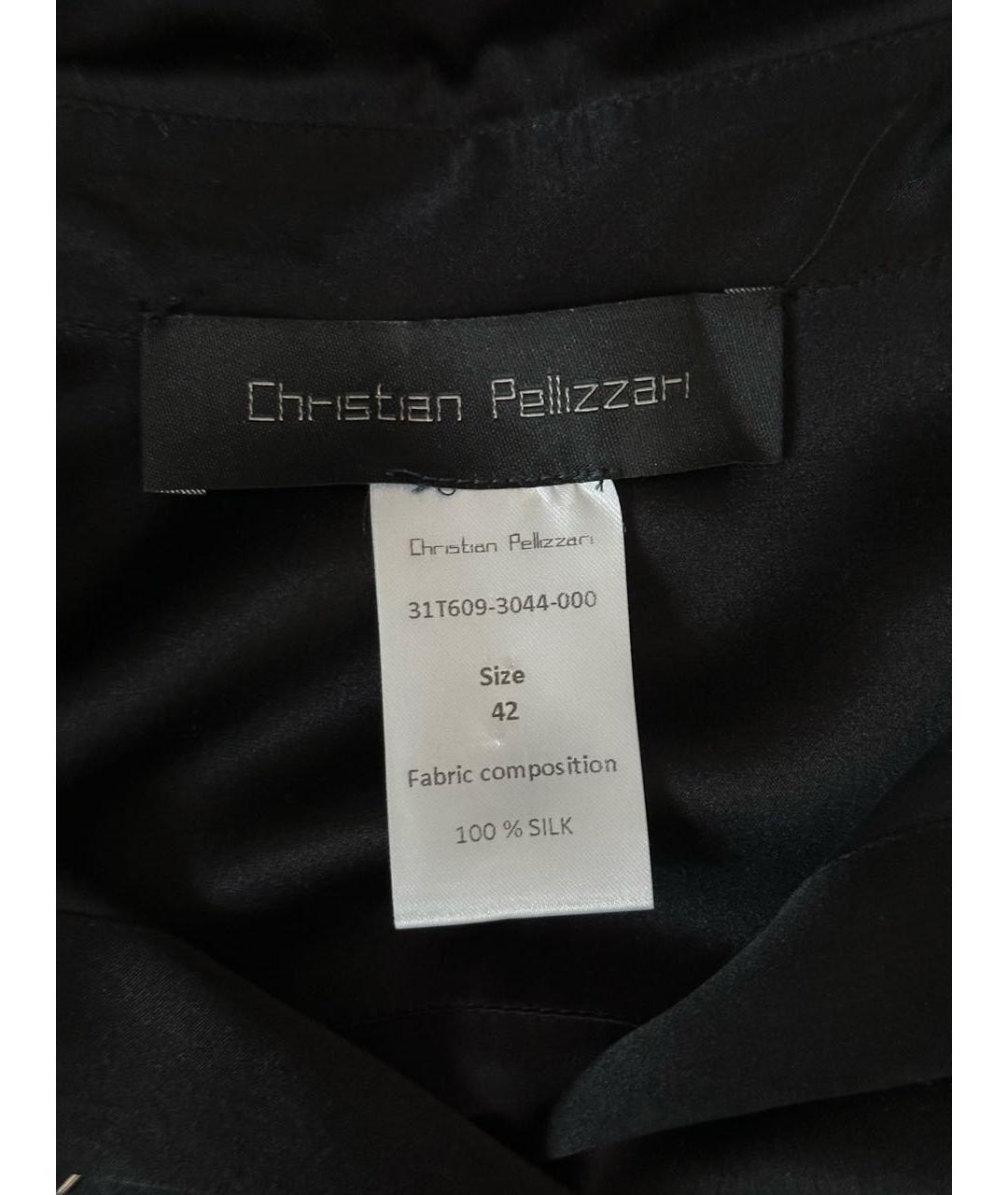 CHRISTIAN PELLIZZARI Черная шелковая рубашка, фото 5