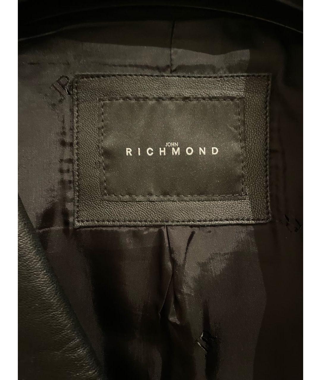 JOHN RICHMOND Черная кожаная куртка, фото 3