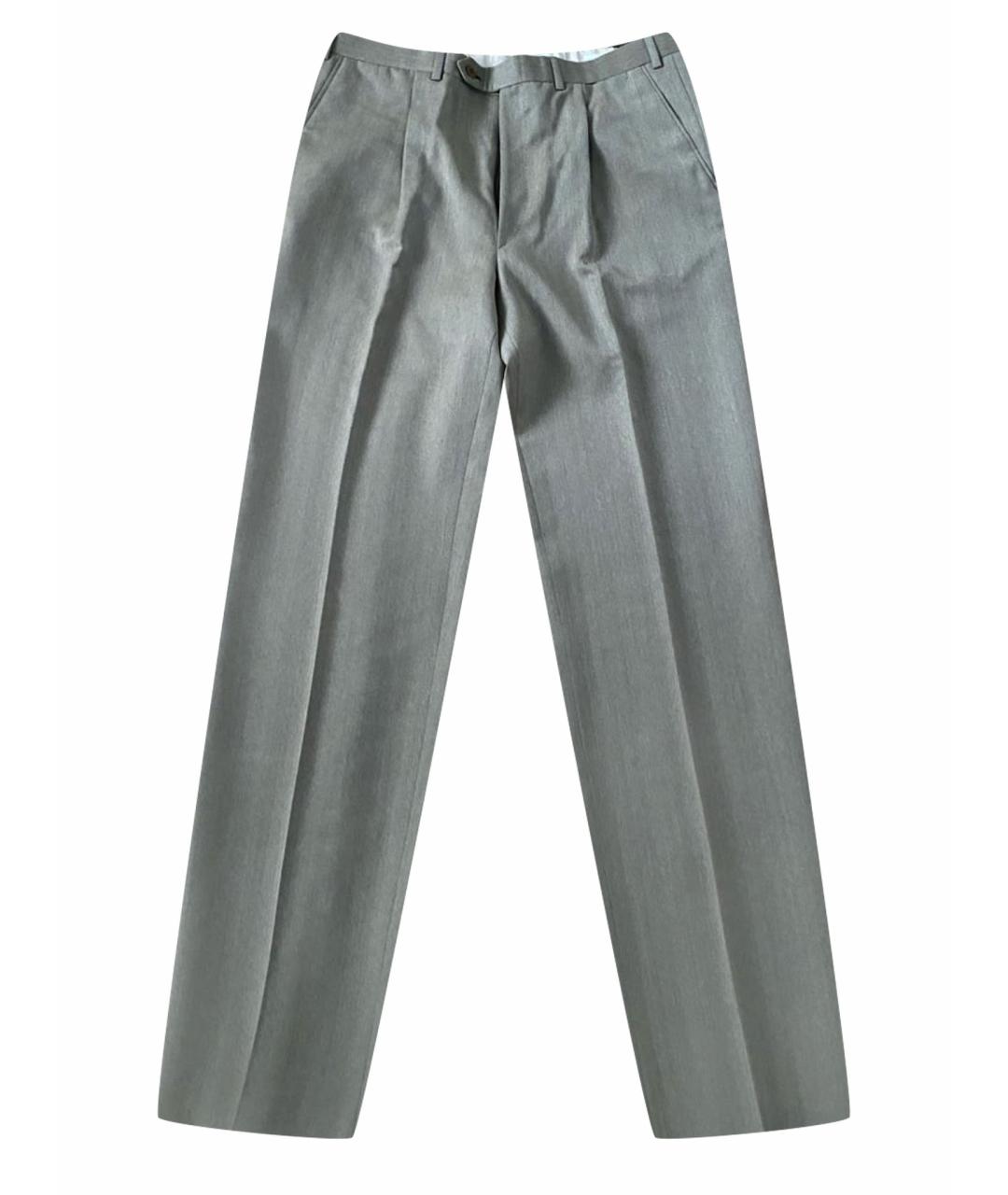 BRIONI Бежевые шерстяные классические брюки, фото 1