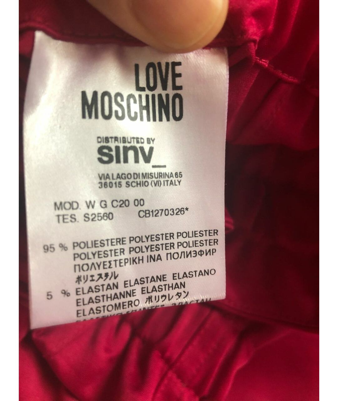 LOVE MOSCHINO Фуксия полиэстеровая юбка мини, фото 5