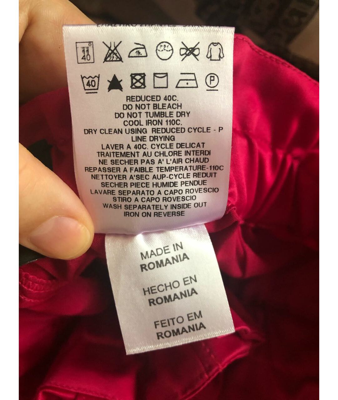 LOVE MOSCHINO Фуксия полиэстеровая юбка мини, фото 6