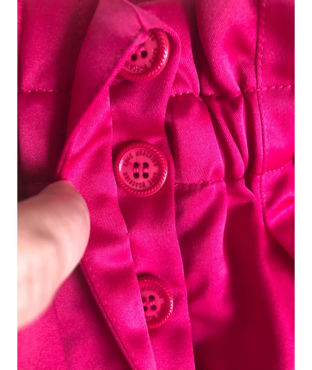 LOVE MOSCHINO Фуксия полиэстеровая юбка мини, фото 4