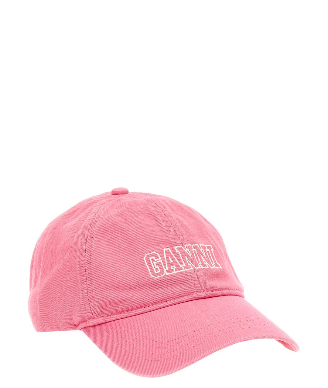 GANNI Розовая хлопковая кепка, фото 2