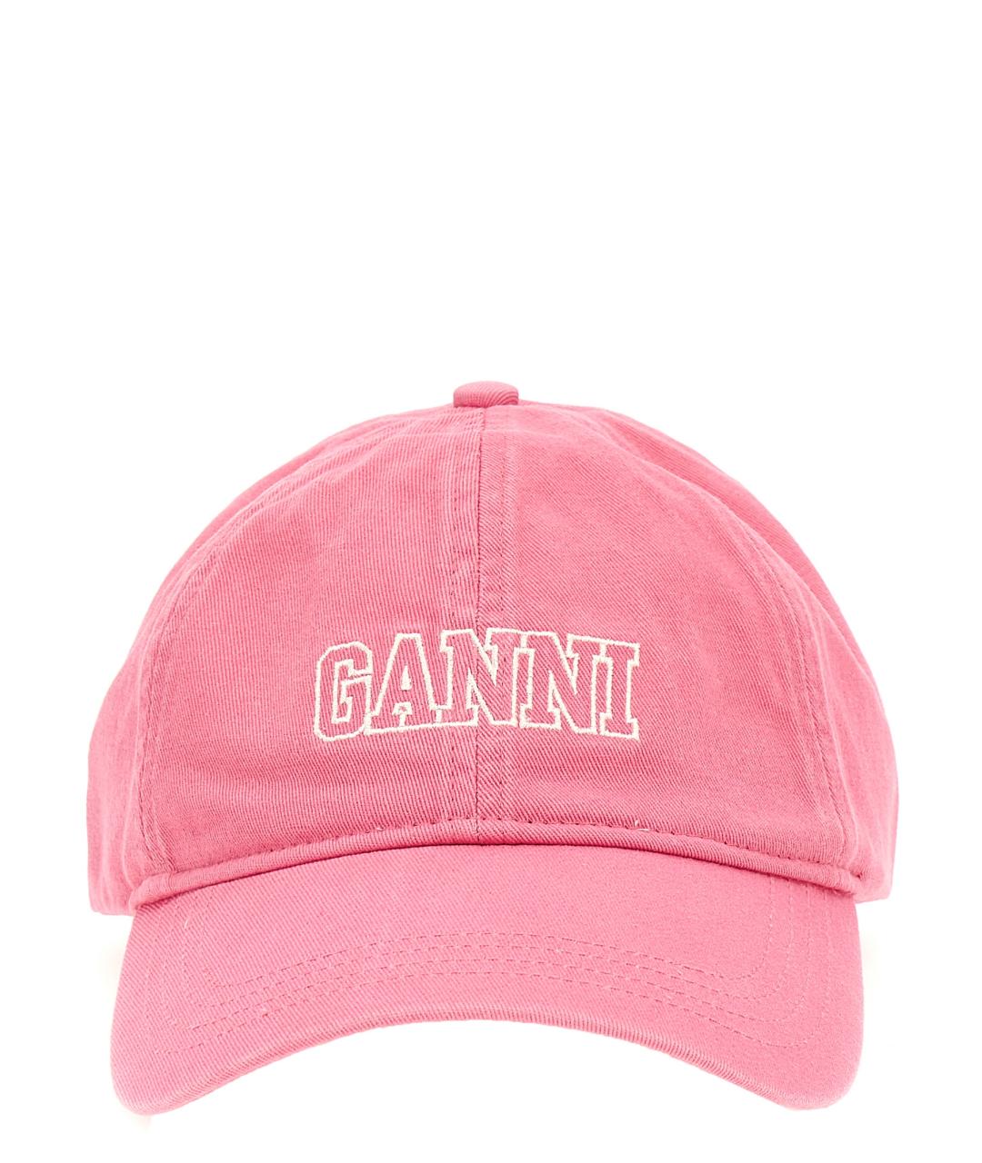 GANNI Розовая хлопковая кепка, фото 1