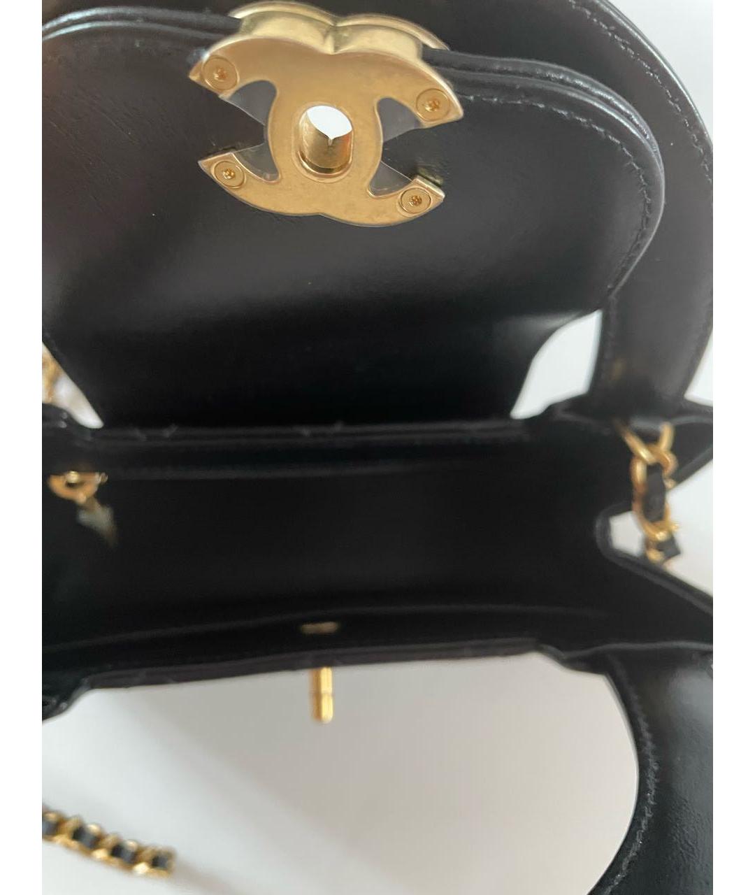 CHANEL Черная кожаная сумка с короткими ручками, фото 5