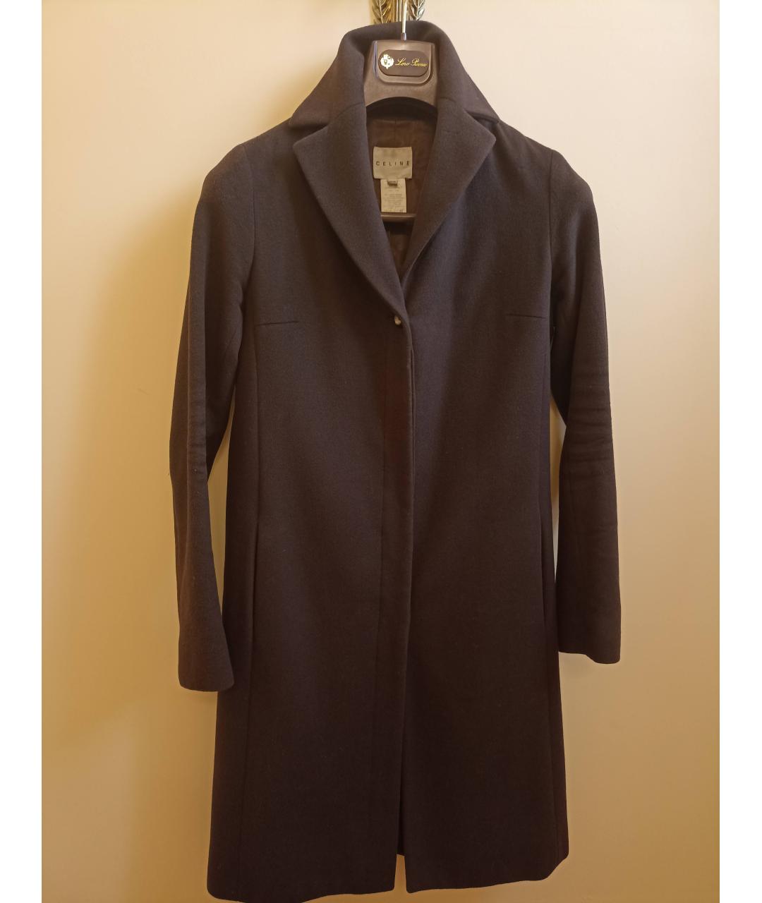 CELINE PRE-OWNED Коричневое шерстяное пальто, фото 5