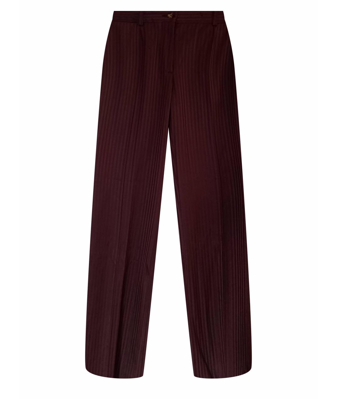 CELINE PRE-OWNED Бордовые шерстяные прямые брюки, фото 1