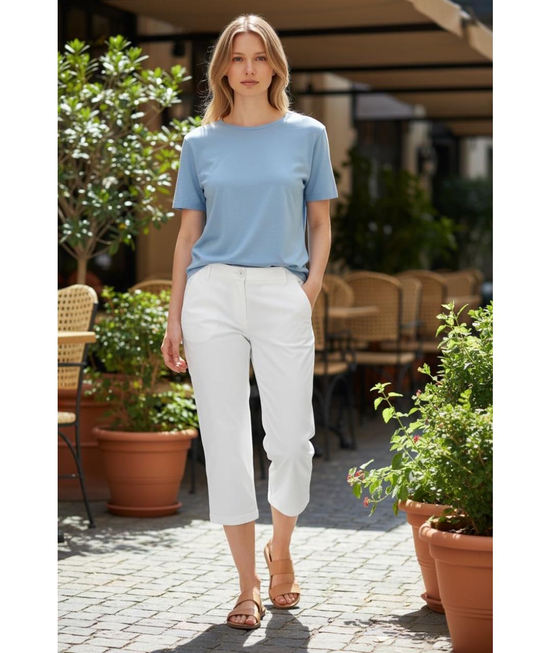 ESCADA Белые хлопковые бриджи, фото 8