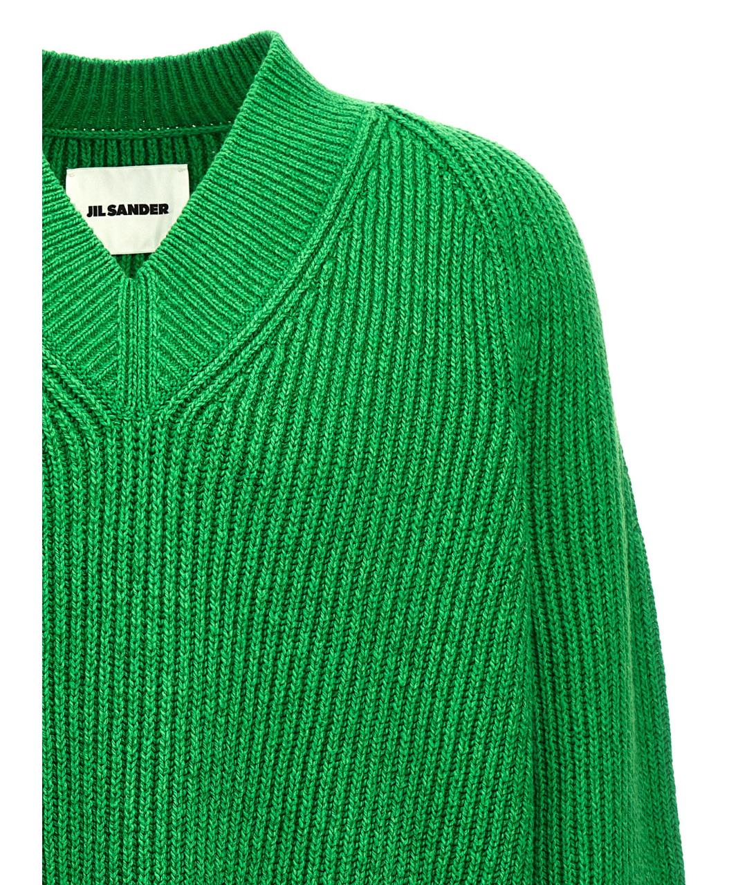 JIL SANDER Зеленый хлопковый джемпер / свитер, фото 3