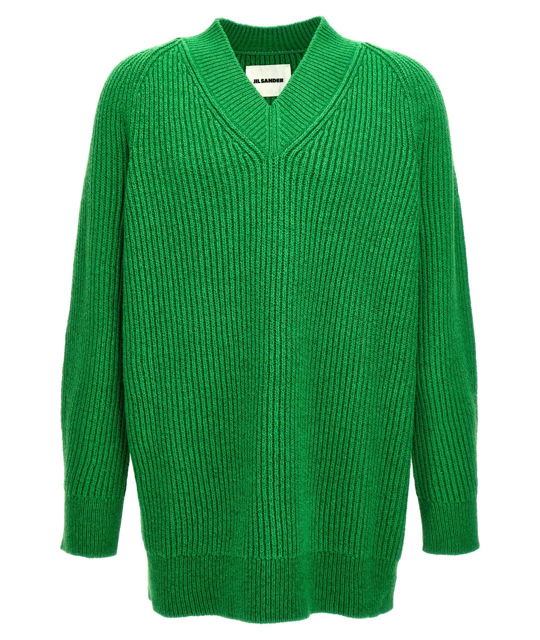 JIL SANDER Зеленый хлопковый джемпер / свитер, фото 1
