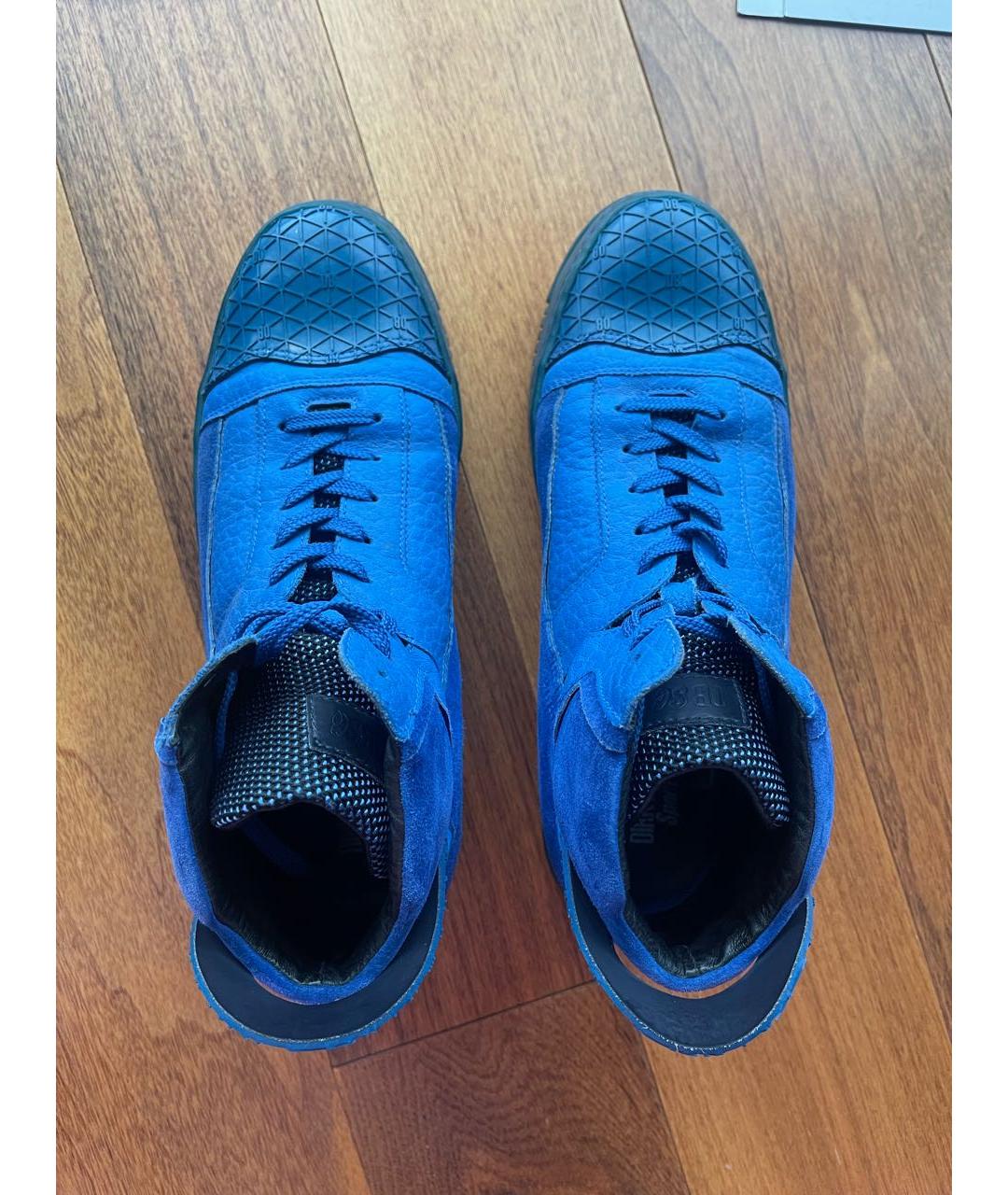 BIKKEMBERGS Синие замшевые высокие кроссовки / кеды, фото 3
