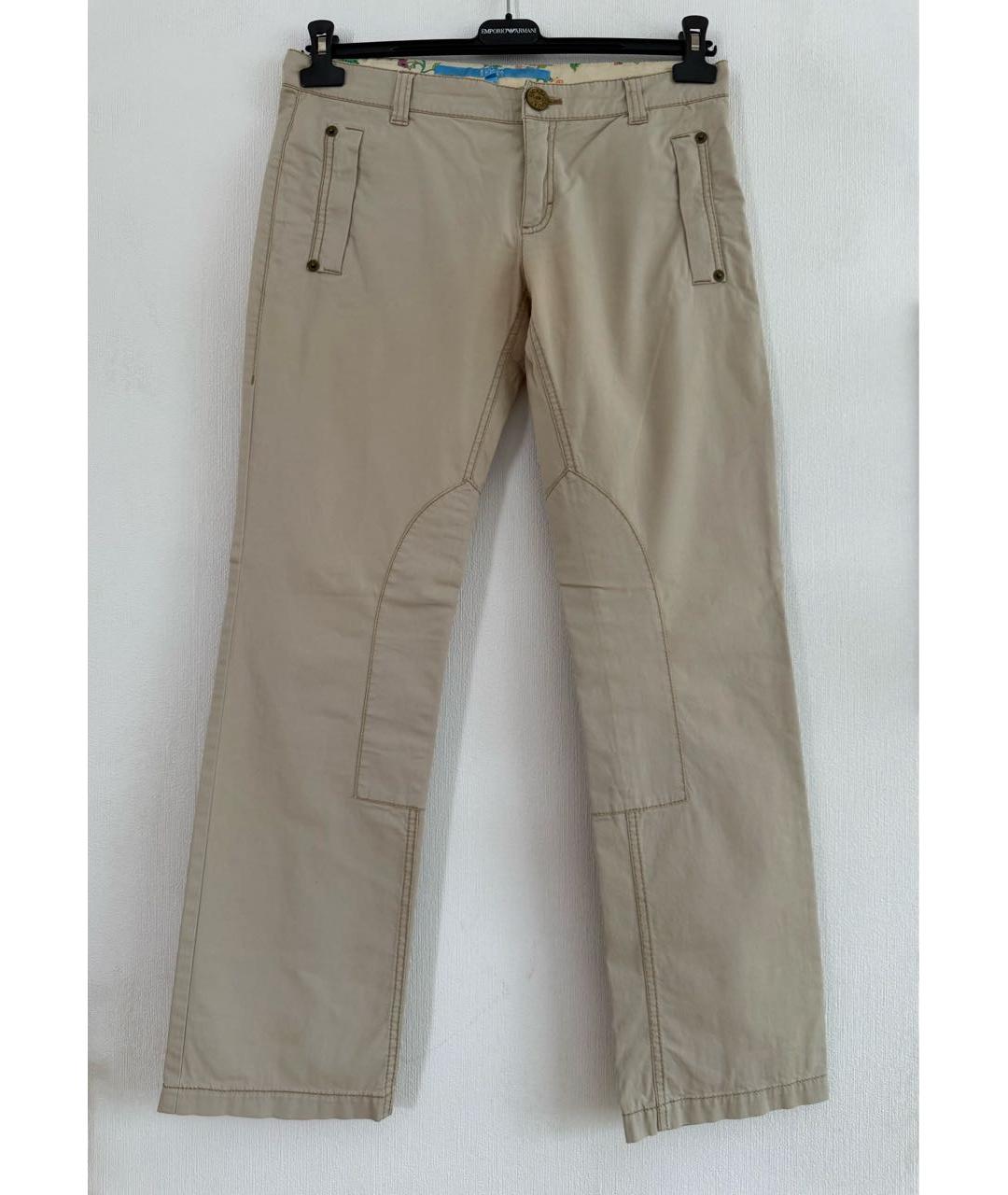 ESCADA Бежевые хлопко-эластановые брюки узкие, фото 3