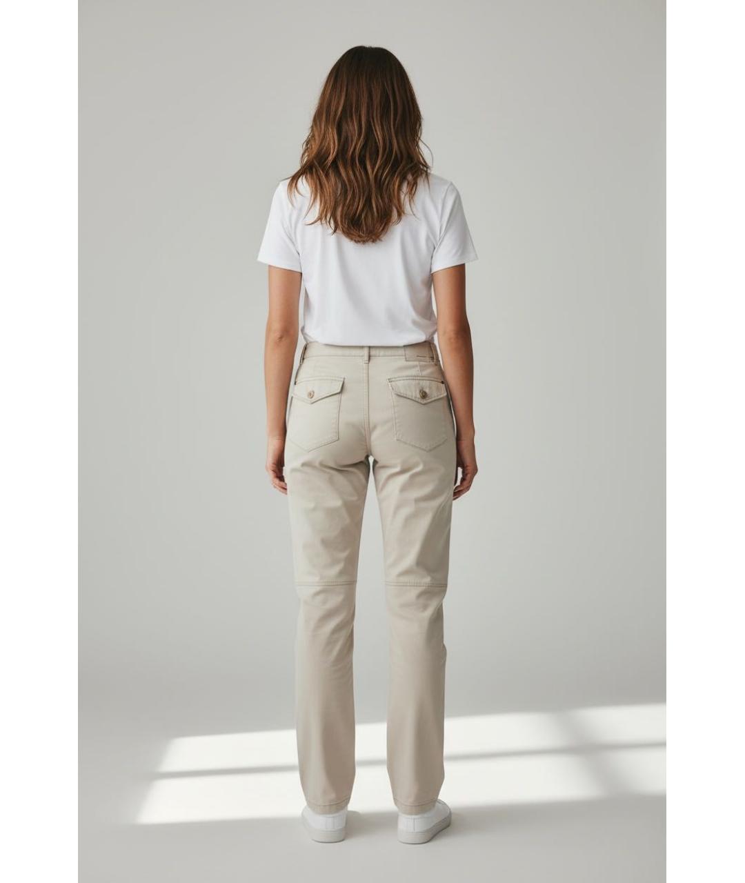 ESCADA Бежевые хлопко-эластановые брюки узкие, фото 8