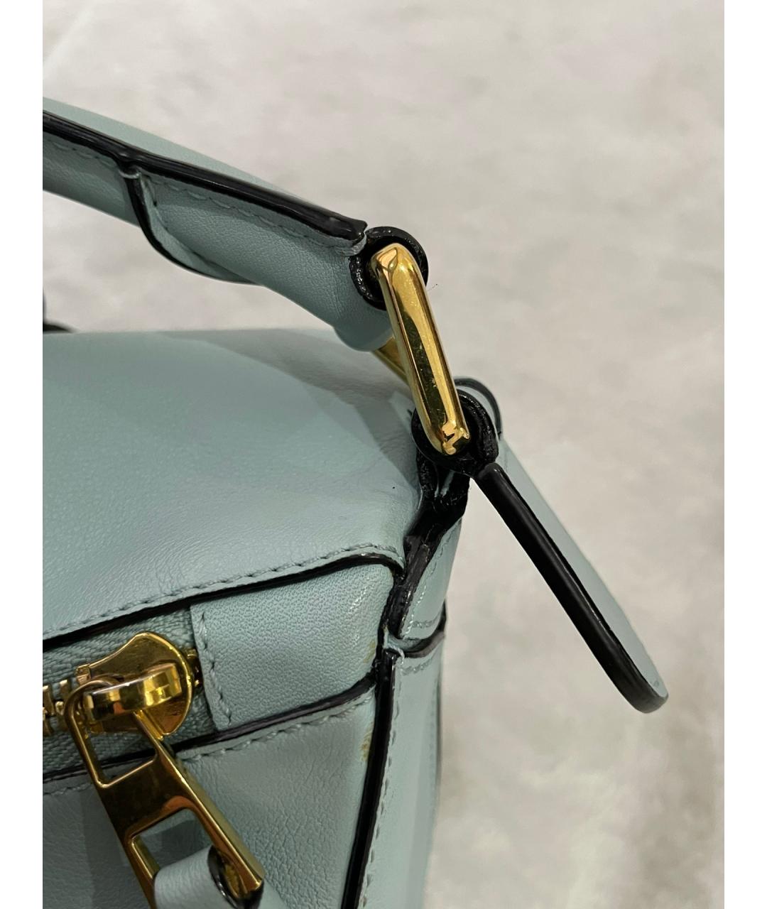 LOEWE Голубая кожаная сумка через плечо, фото 7