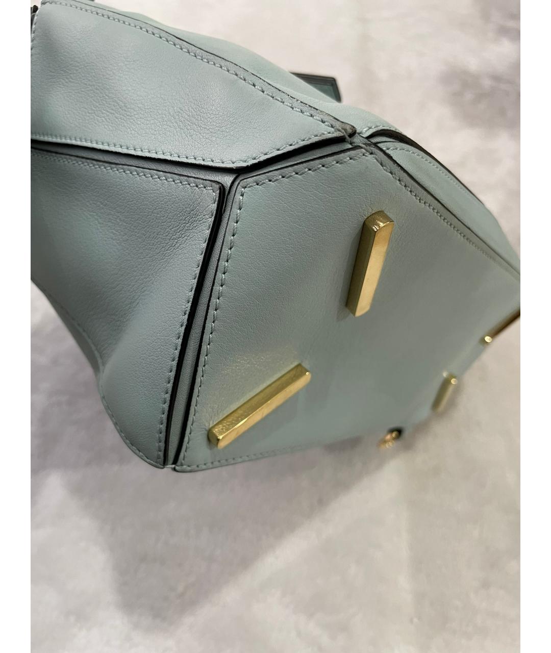 LOEWE Голубая кожаная сумка через плечо, фото 5
