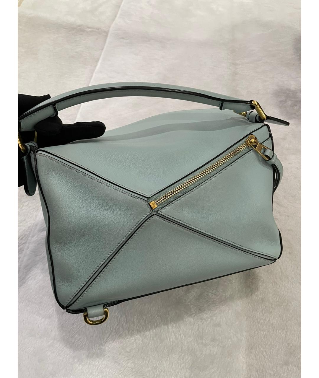 LOEWE Голубая кожаная сумка через плечо, фото 2