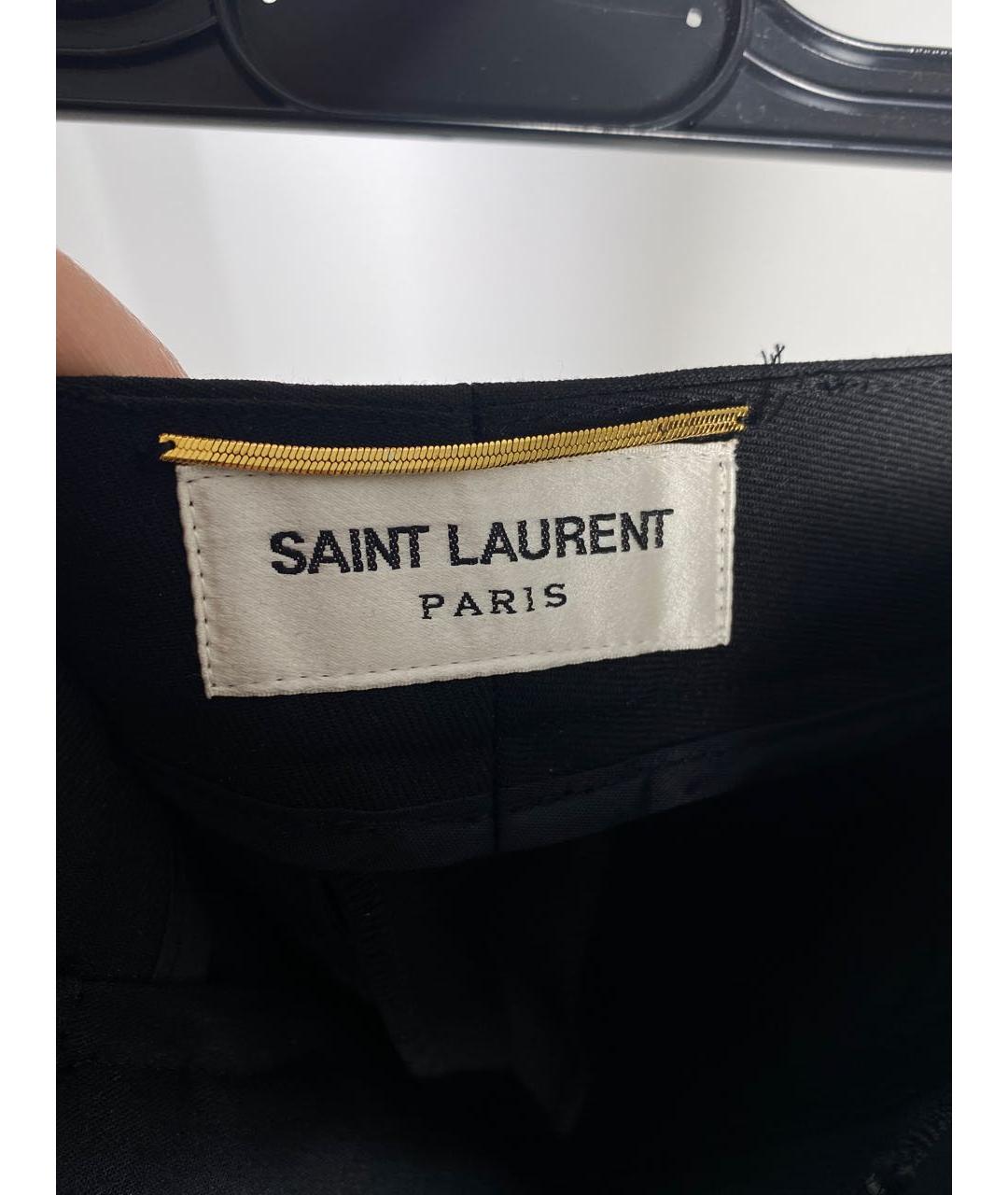 SAINT LAURENT Черные прямые брюки, фото 4