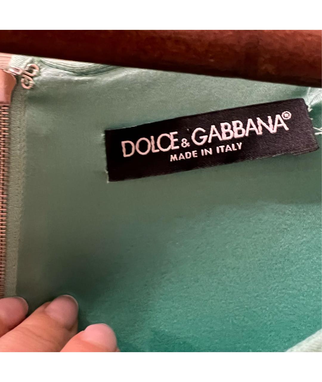 DOLCE&GABBANA Зеленые коктейльное платье, фото 3