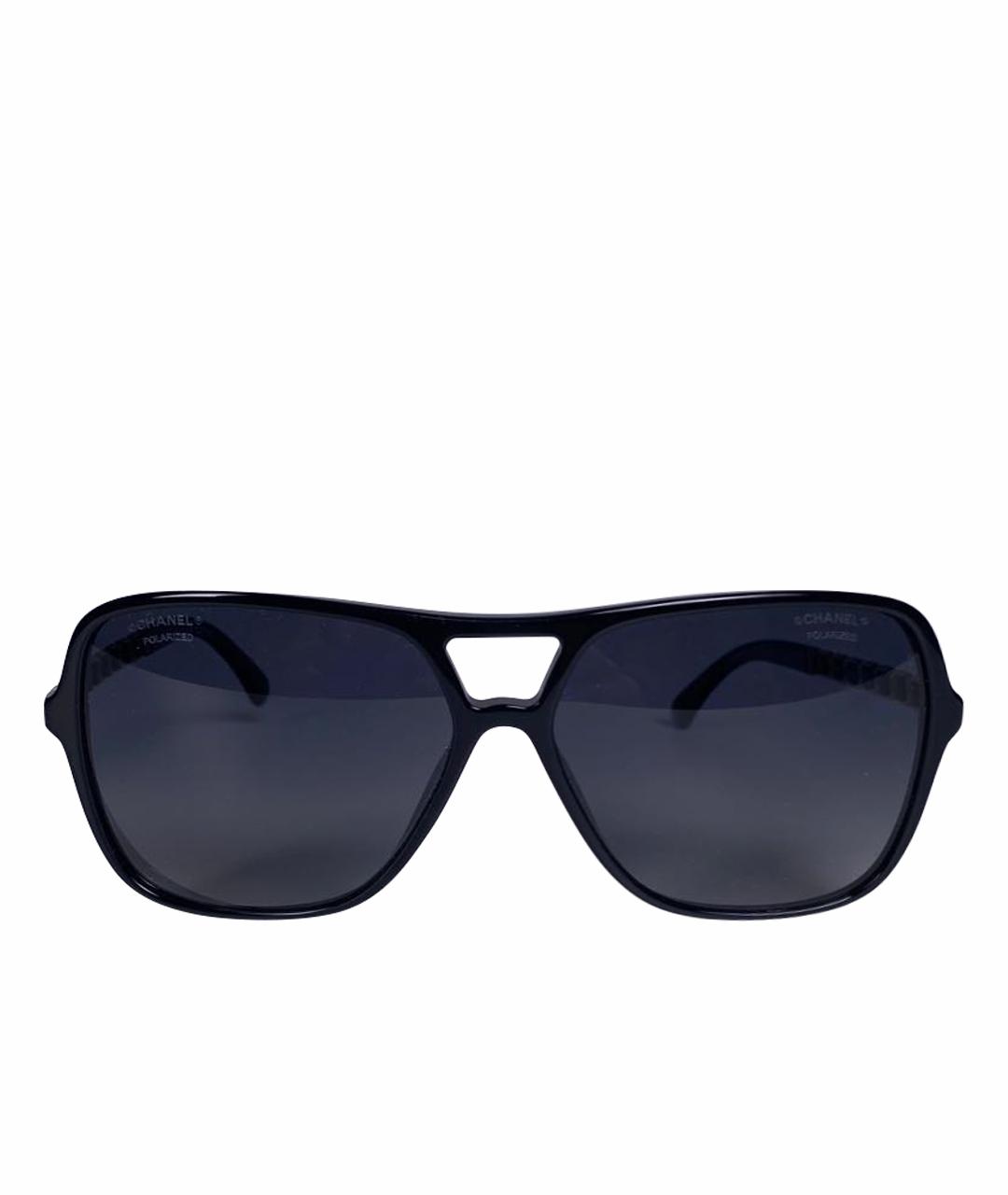 CHANEL PRE-OWNED Черные солнцезащитные очки, фото 1