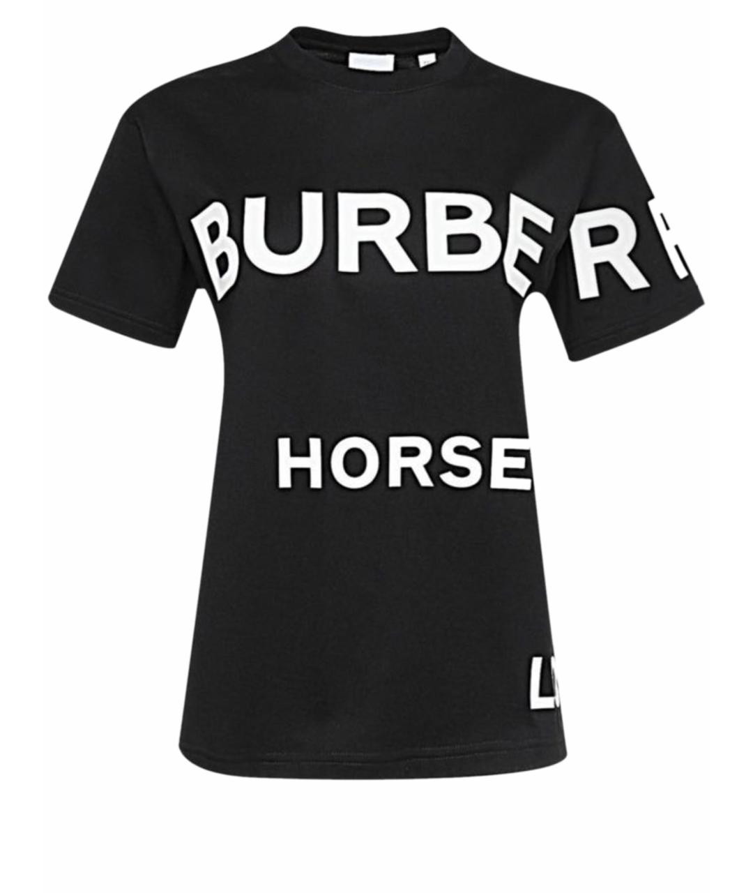 BURBERRY Черная хлопковая футболка, фото 1