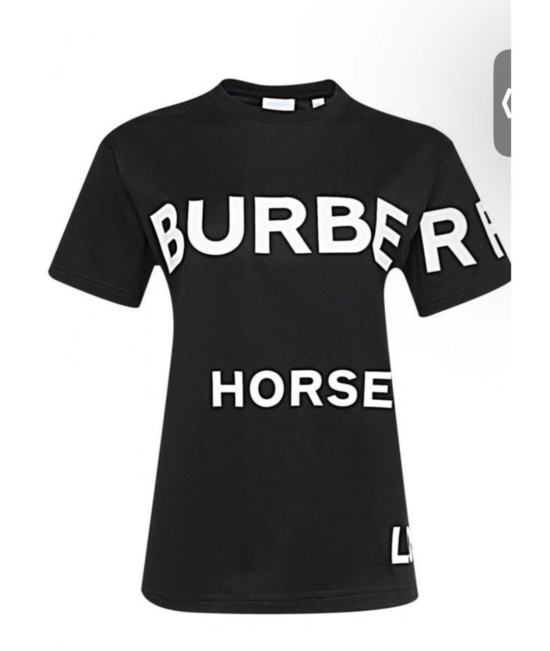 BURBERRY Черная хлопковая футболка, фото 5