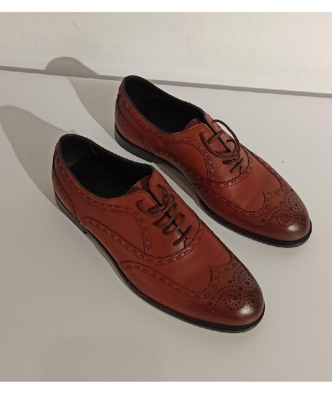 BOTTEGA VENETA Коричневые кожаные туфли, фото 4