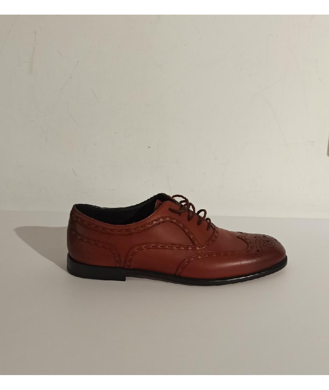 BOTTEGA VENETA Коричневые кожаные туфли, фото 6