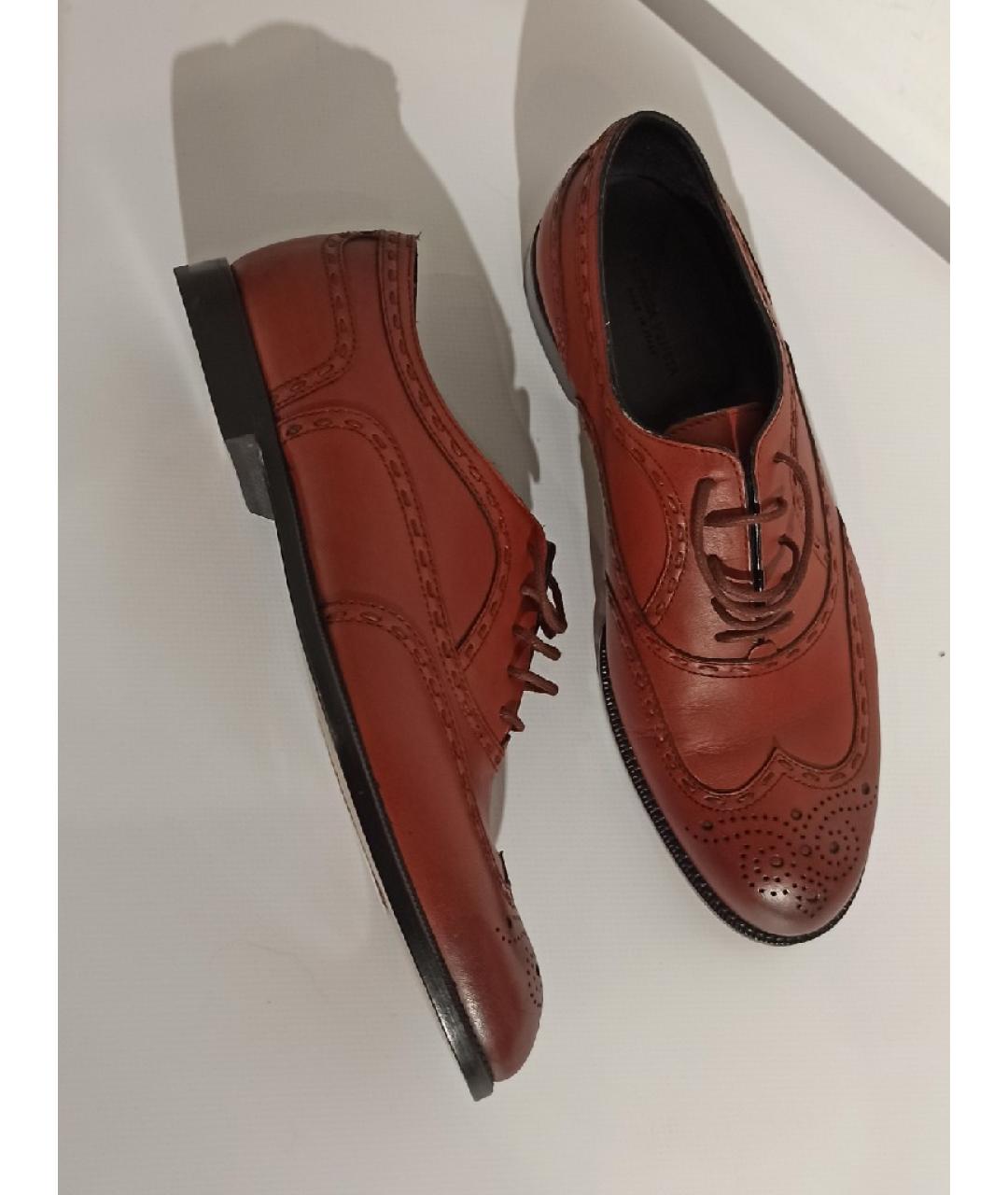 BOTTEGA VENETA Коричневые кожаные туфли, фото 5