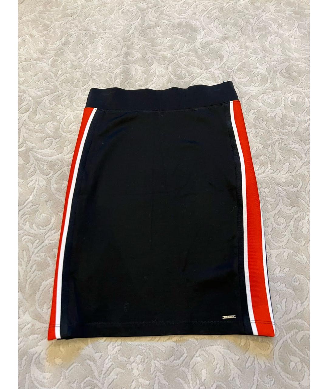 DIESEL Черная полиэстеровая юбка мини, фото 5