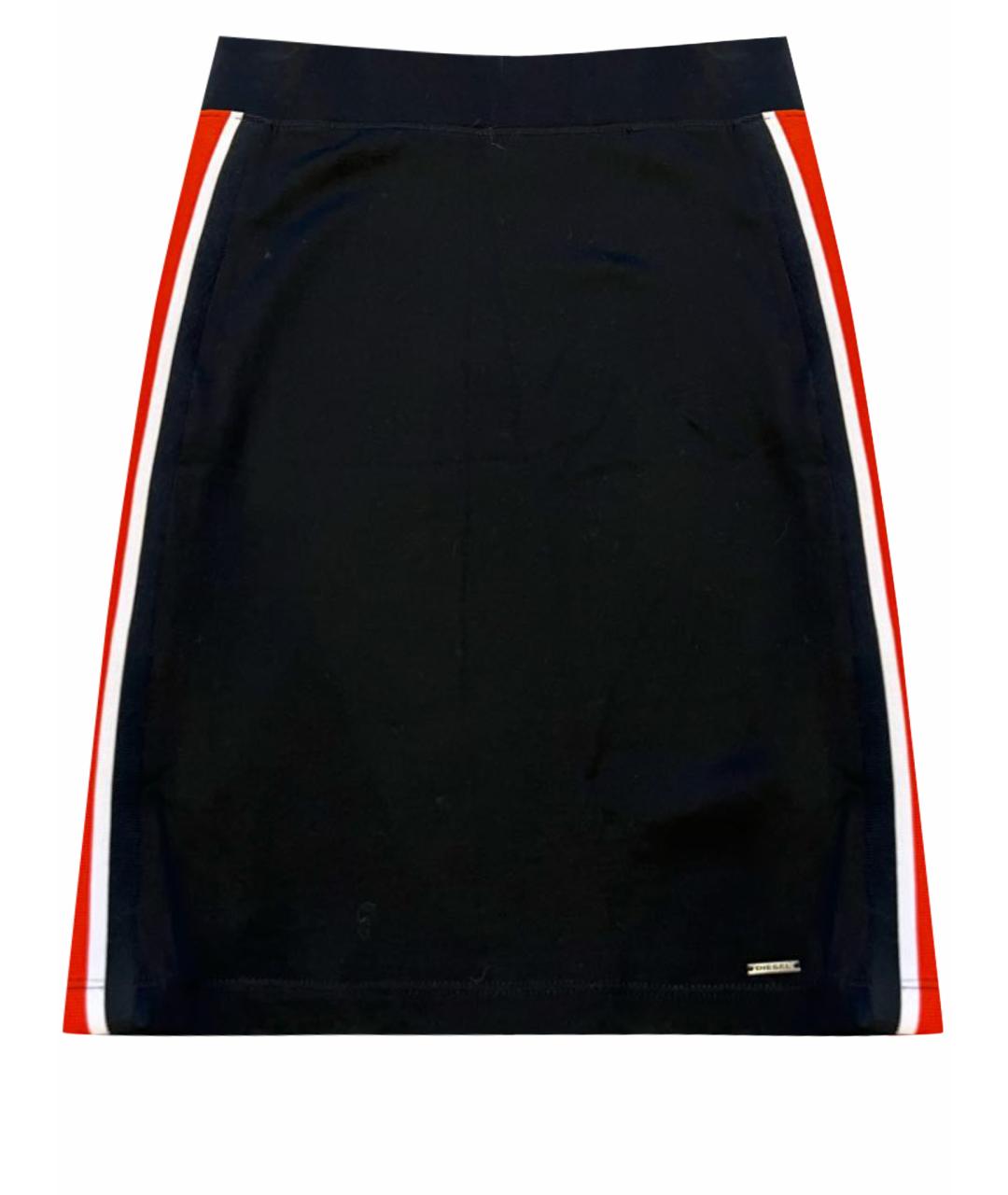 DIESEL Черная полиэстеровая юбка мини, фото 1