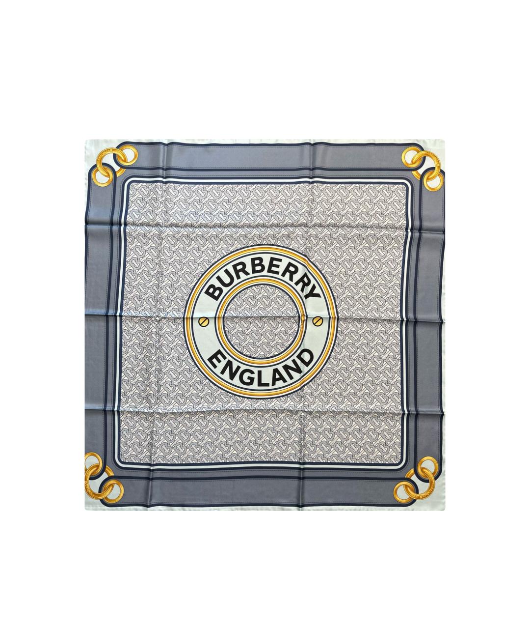 BURBERRY Голубой шелковый платок, фото 1
