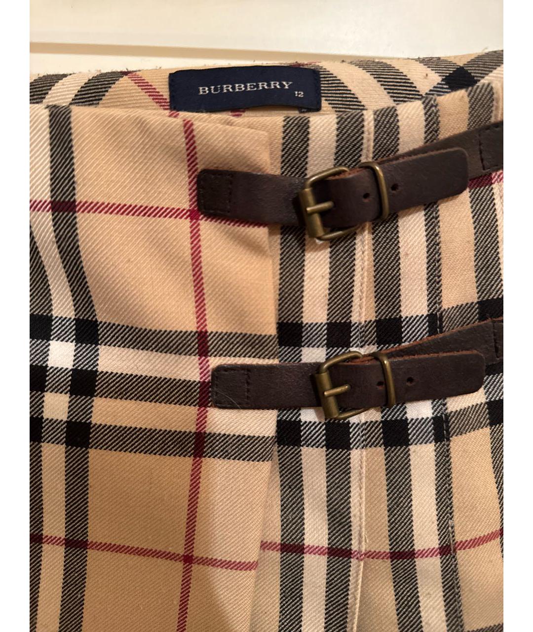 BURBERRY Коричневая шерстяная юбка, фото 3