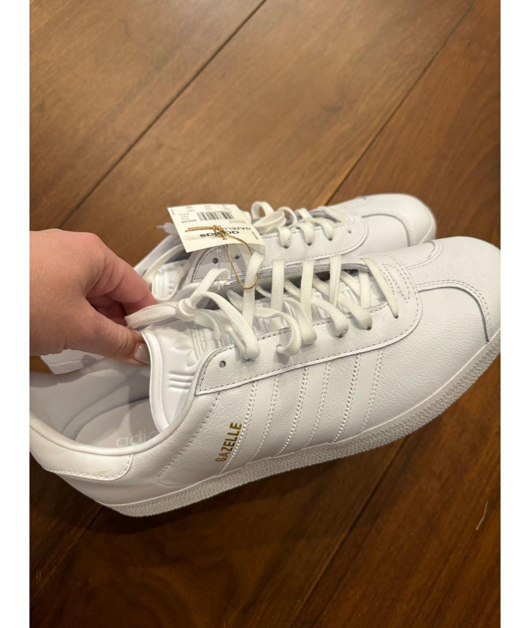 ADIDAS Белые кожаные низкие кроссовки / кеды, фото 4