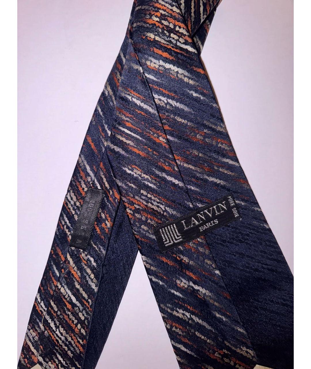 LANVIN Темно-синий шелковый галстук, фото 3