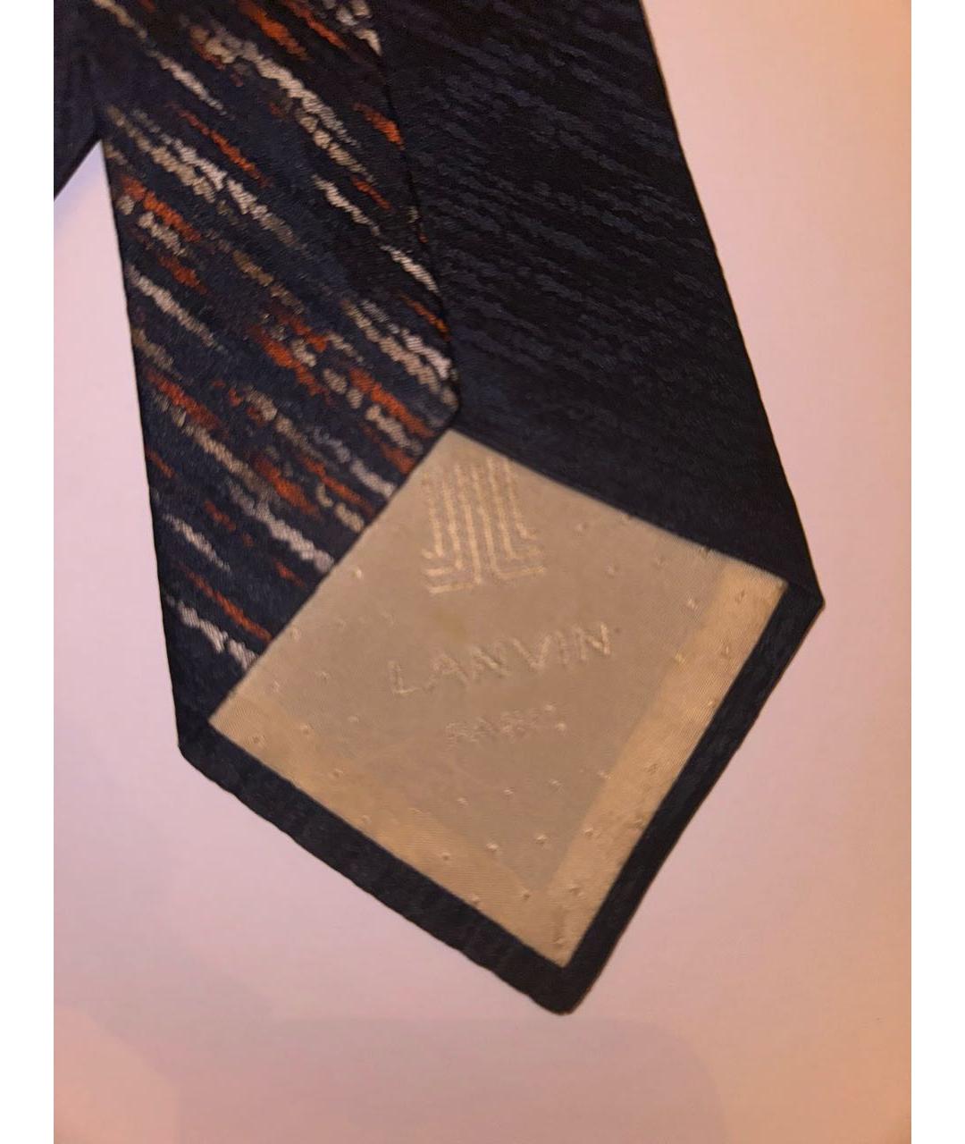 LANVIN Темно-синий шелковый галстук, фото 5
