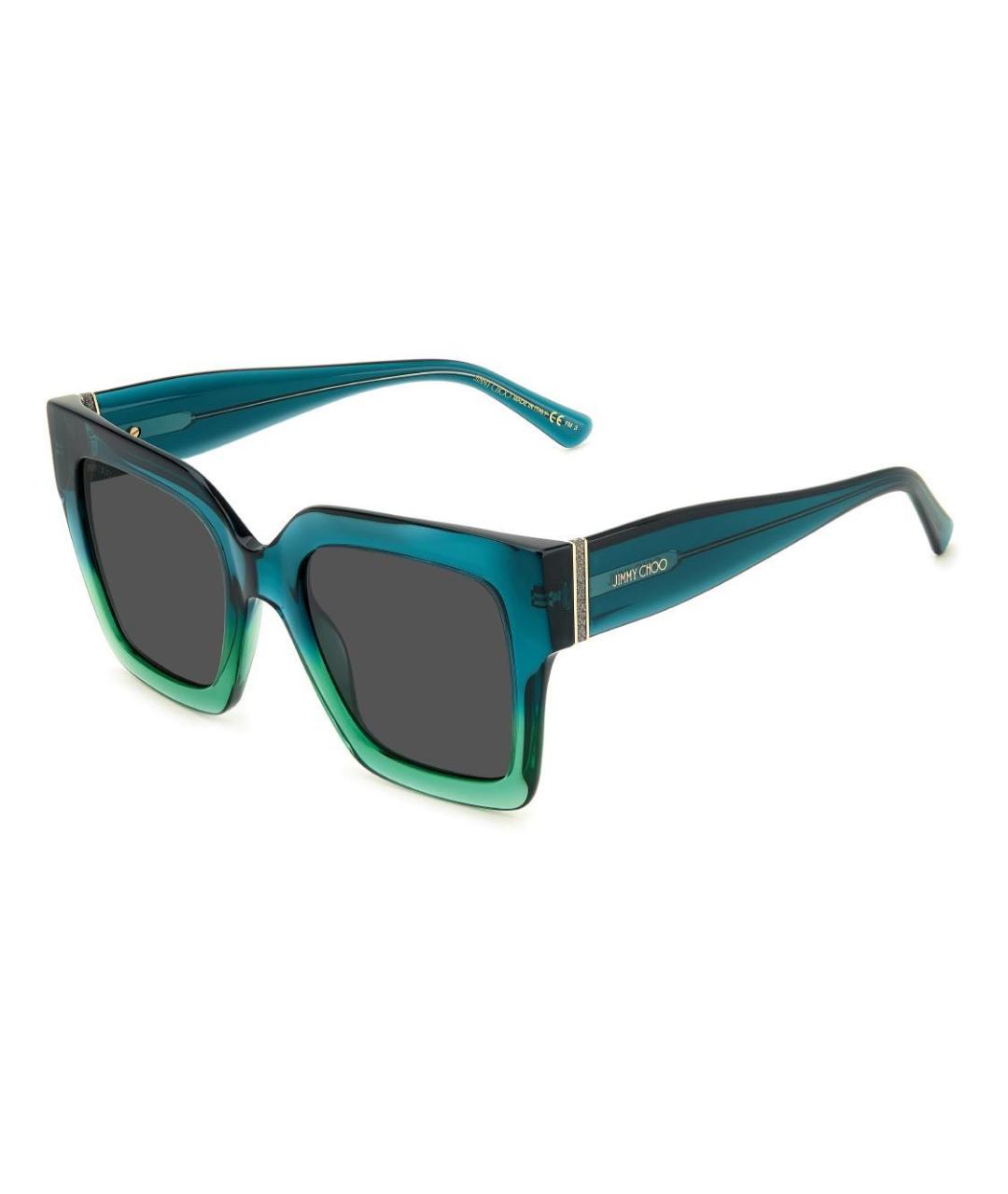 JIMMY CHOO Зеленые пластиковые солнцезащитные очки, фото 1