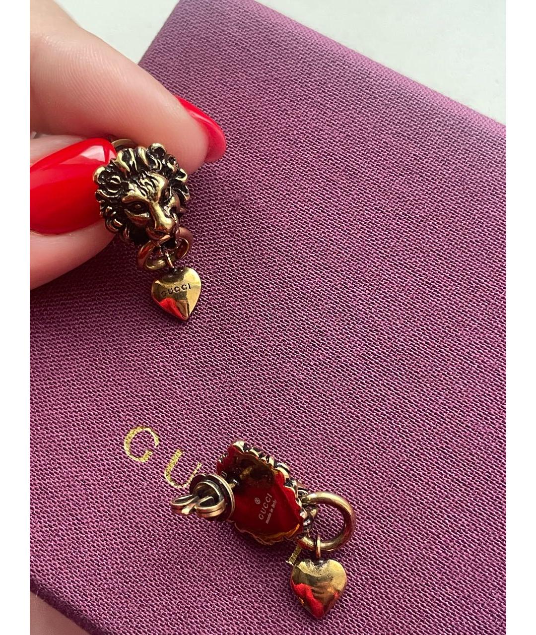 GUCCI Золотые латунные серьги, фото 2