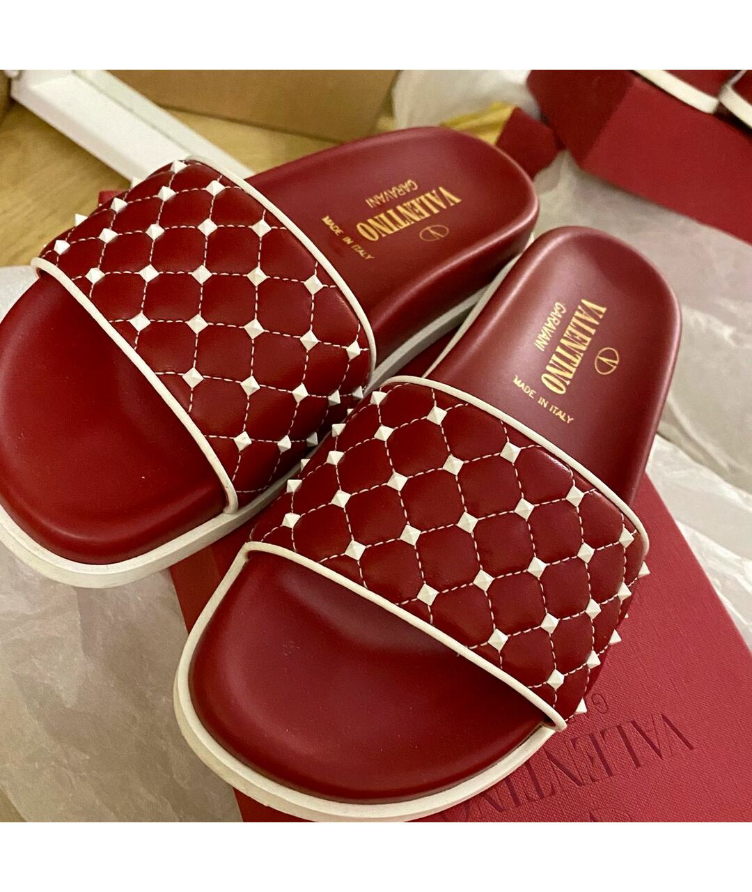VALENTINO Красные кожаные сандалии, фото 6
