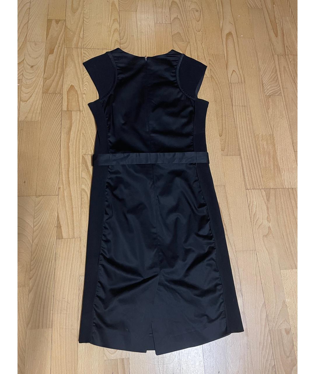 TRUSSARDI Черное хлопко-эластановое повседневное платье, фото 2
