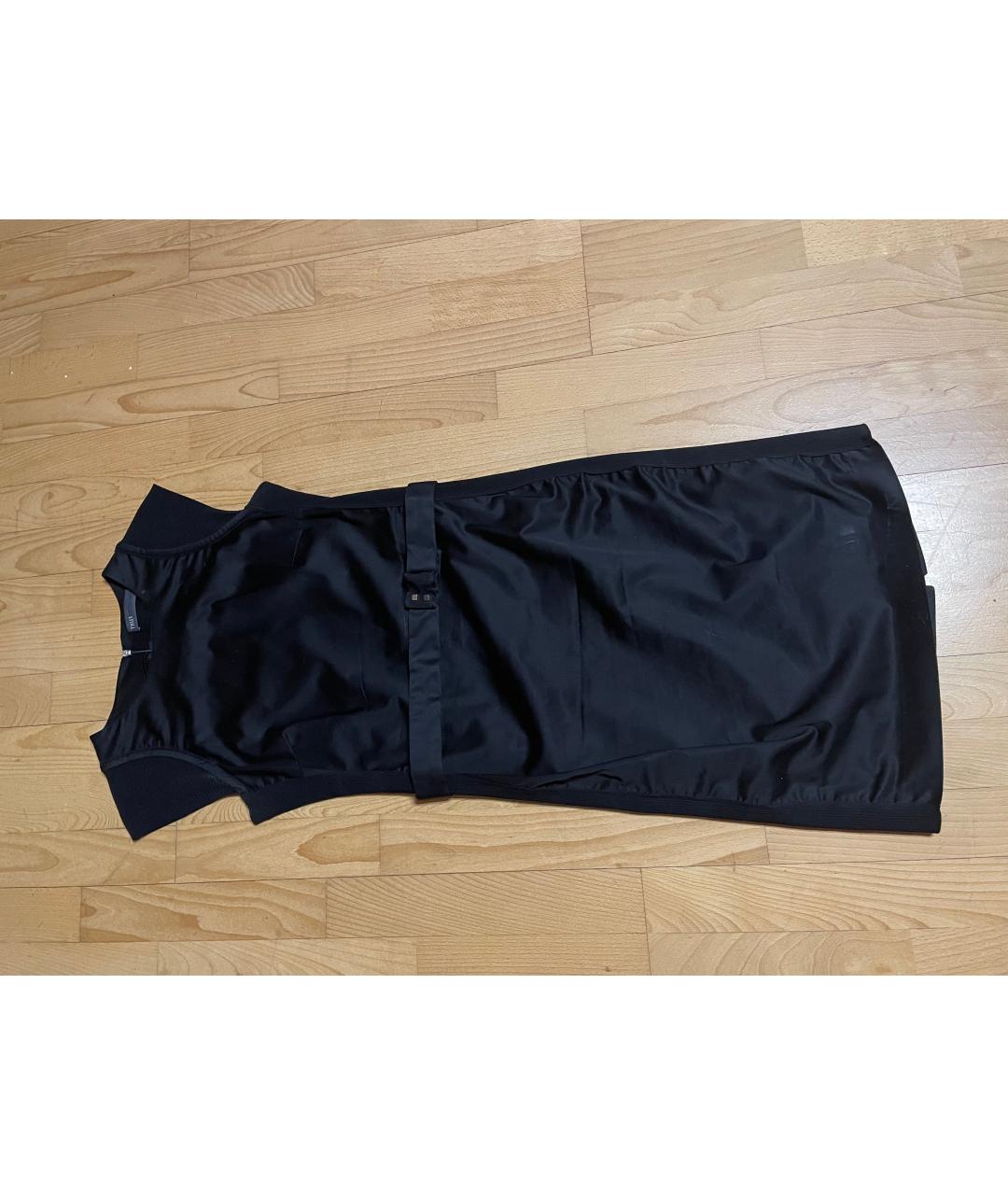 TRUSSARDI Черное хлопко-эластановое повседневное платье, фото 6
