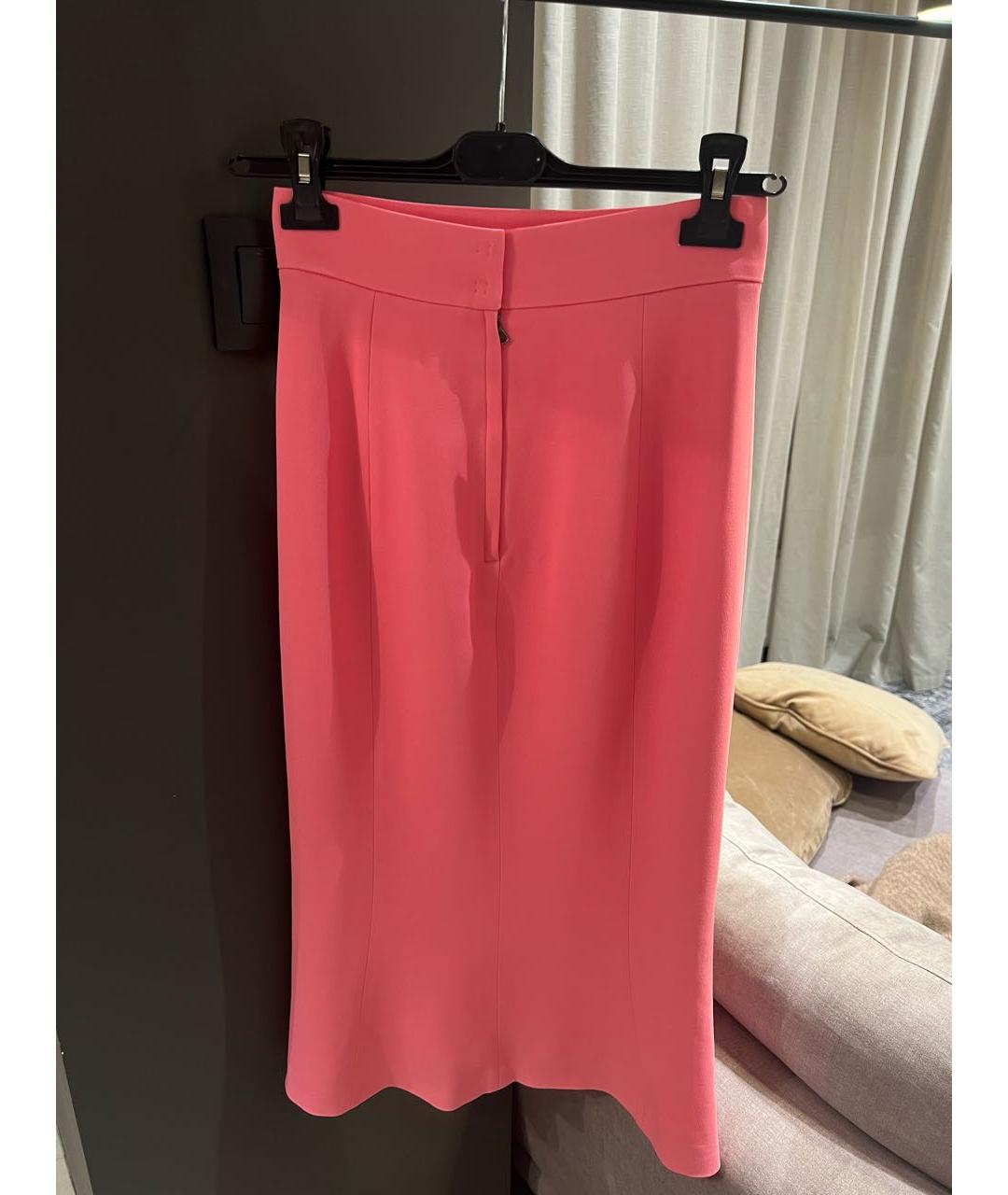 DOLCE&GABBANA Розовая вискозная юбка миди, фото 2