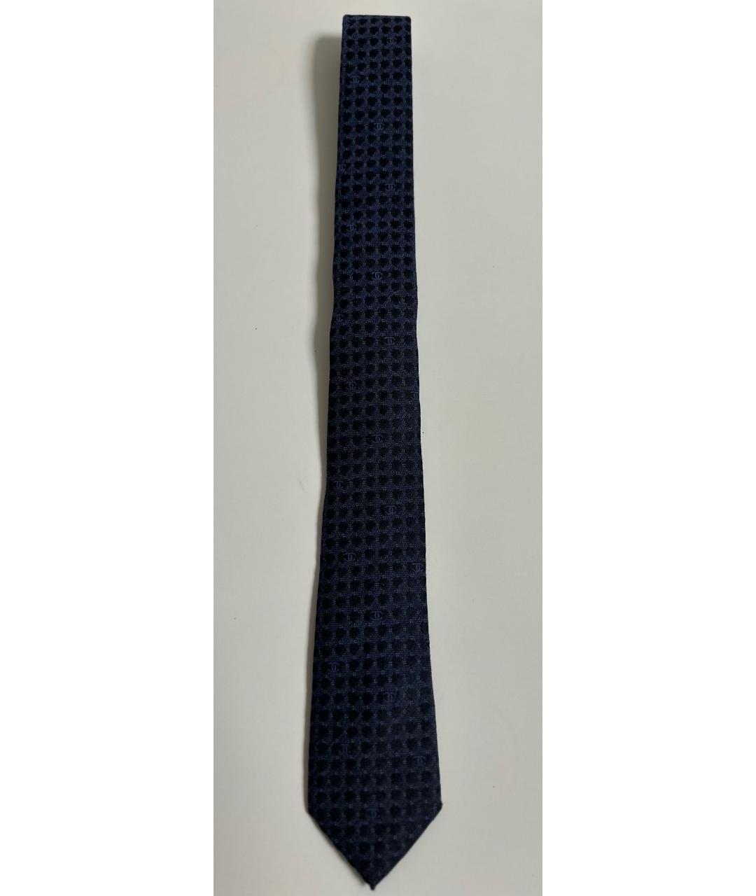 CHANEL Темно-синий шерстяной галстук, фото 4