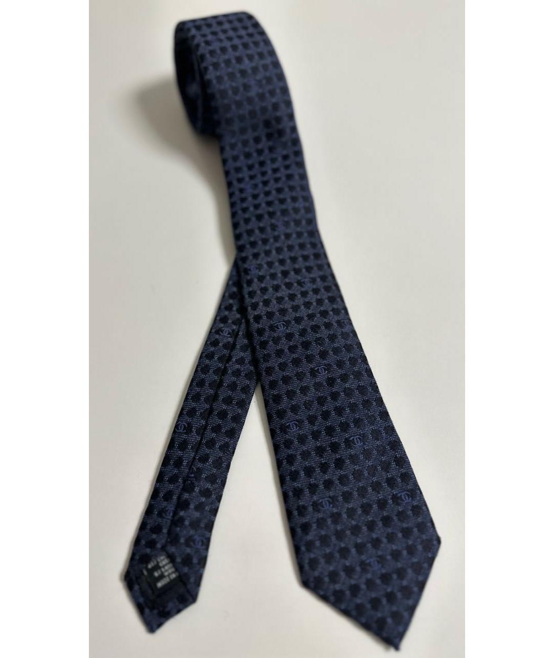 CHANEL Темно-синий шерстяной галстук, фото 9