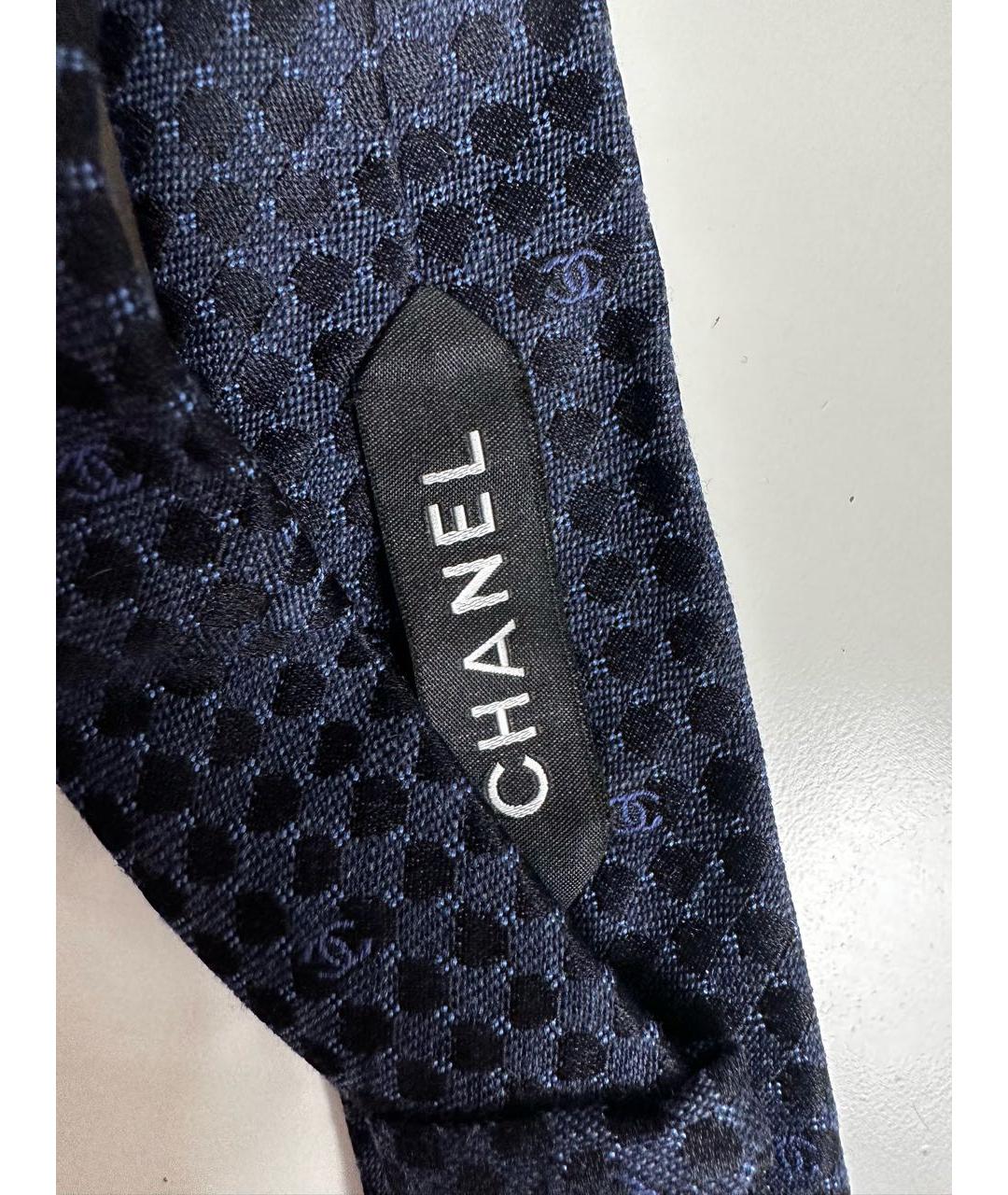 CHANEL Темно-синий шерстяной галстук, фото 6
