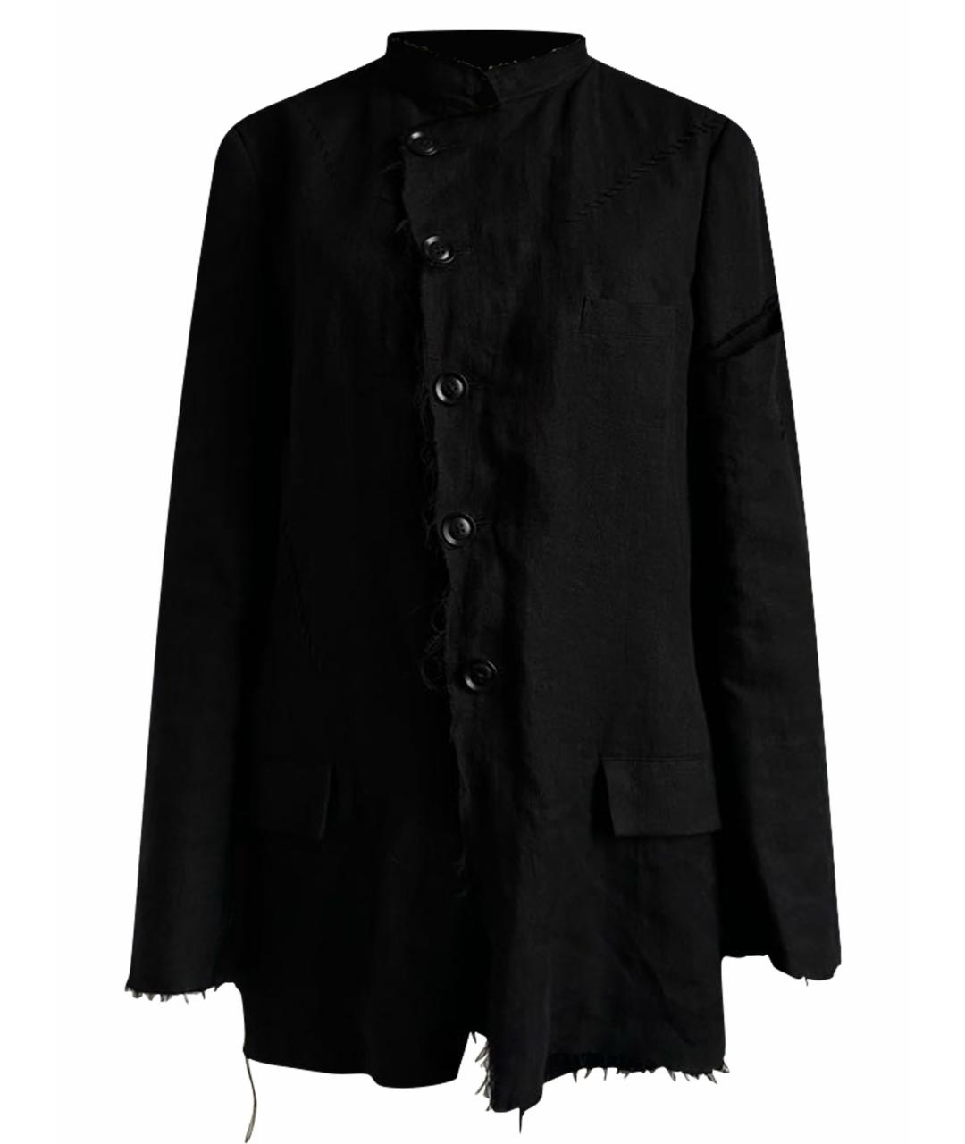 YOHJI YAMAMOTO Черный льняной пиджак, фото 1