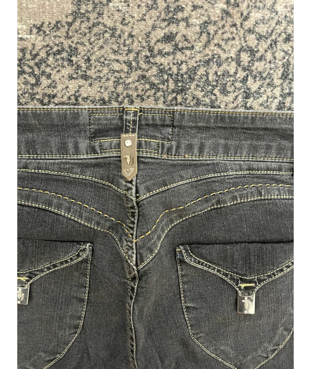 TRUSSARDI JEANS Серые хлопко-полиэстеровые джинсы слим, фото 5