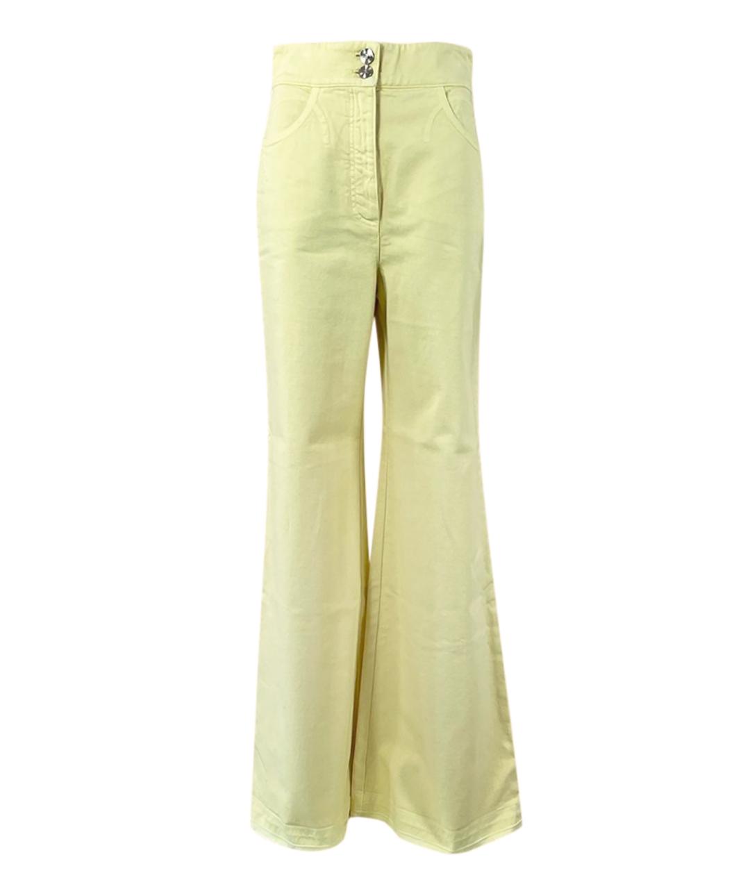 CHANEL PRE-OWNED Желтые хлопковые джинсы клеш, фото 1