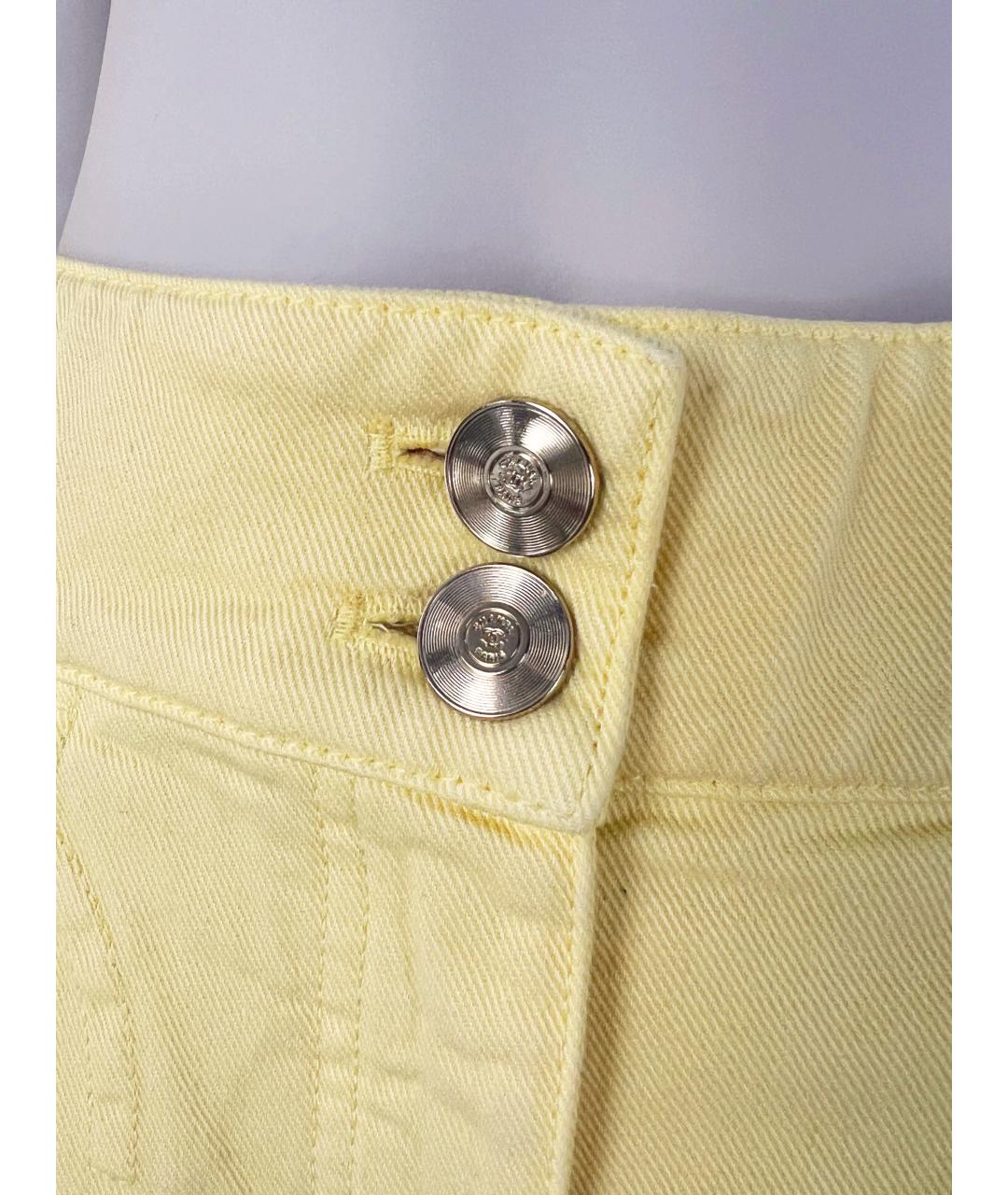 CHANEL PRE-OWNED Желтые хлопковые джинсы клеш, фото 8
